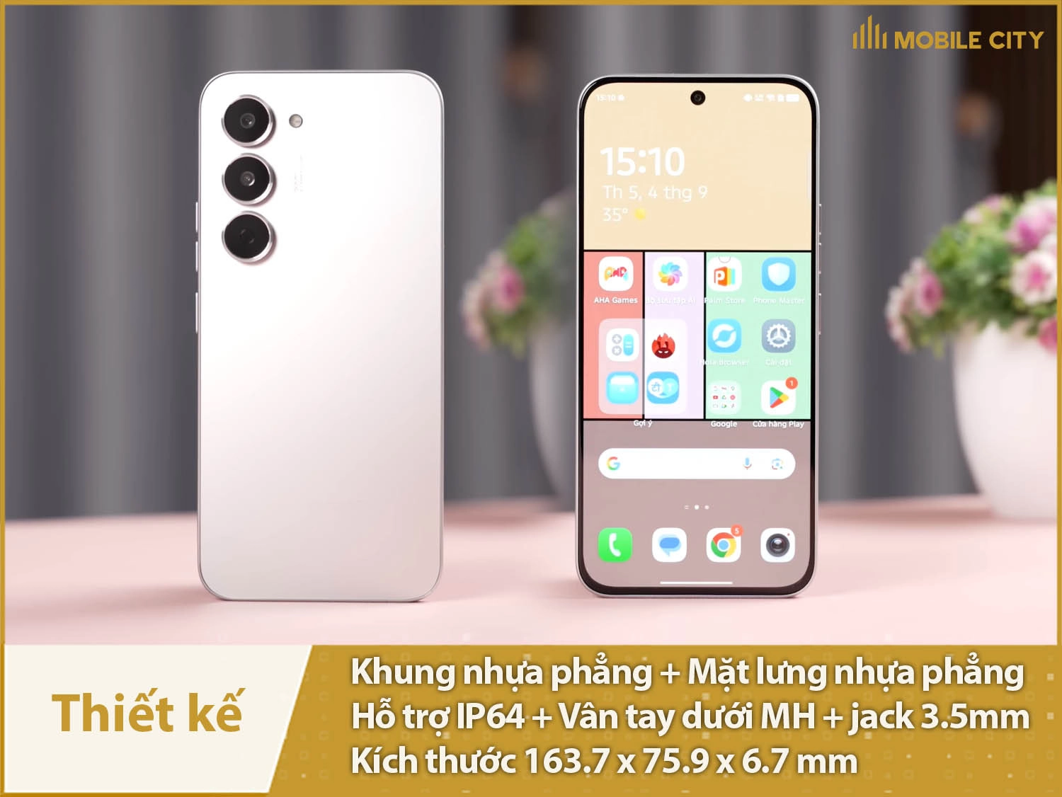 Thiết kế thời trang, mỏng nhẹ