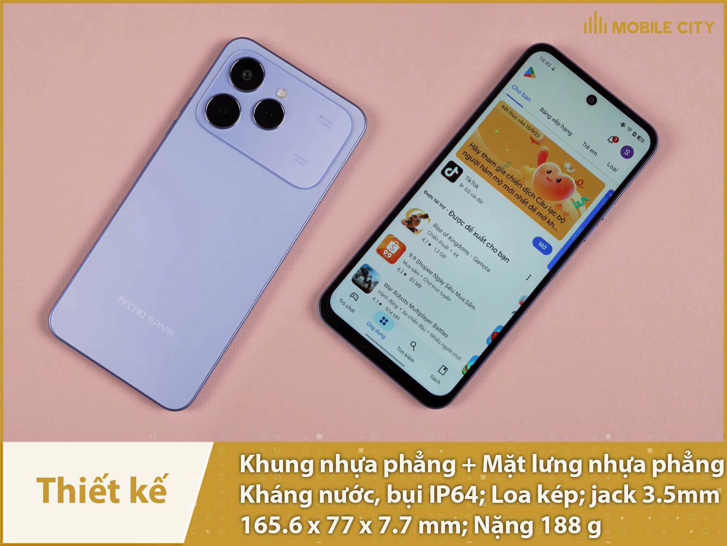 Thiết kế vuông vức, sang trọng