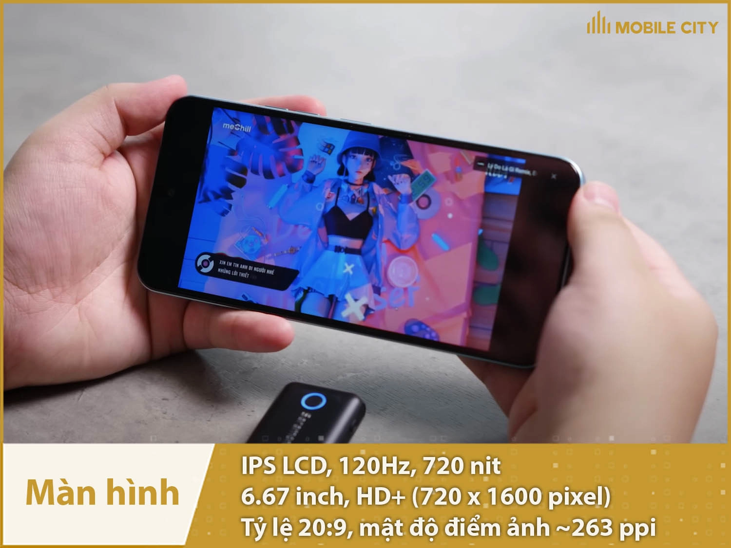 Màn hình IPS LCD 120Hz mượt, độ sáng 720nit
