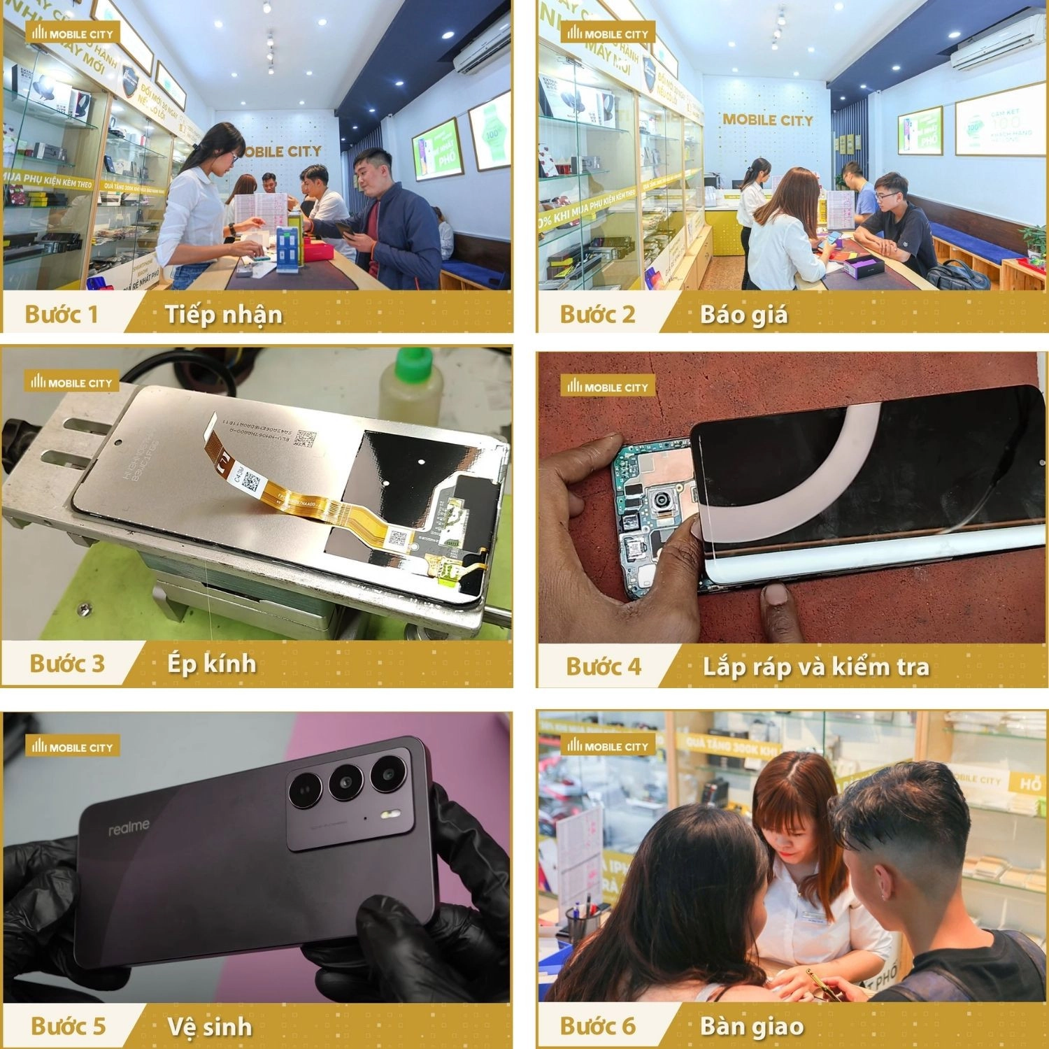 Ép kính Realme C75, Quy trình ép kính Realme C75 chuẩn xác nhất