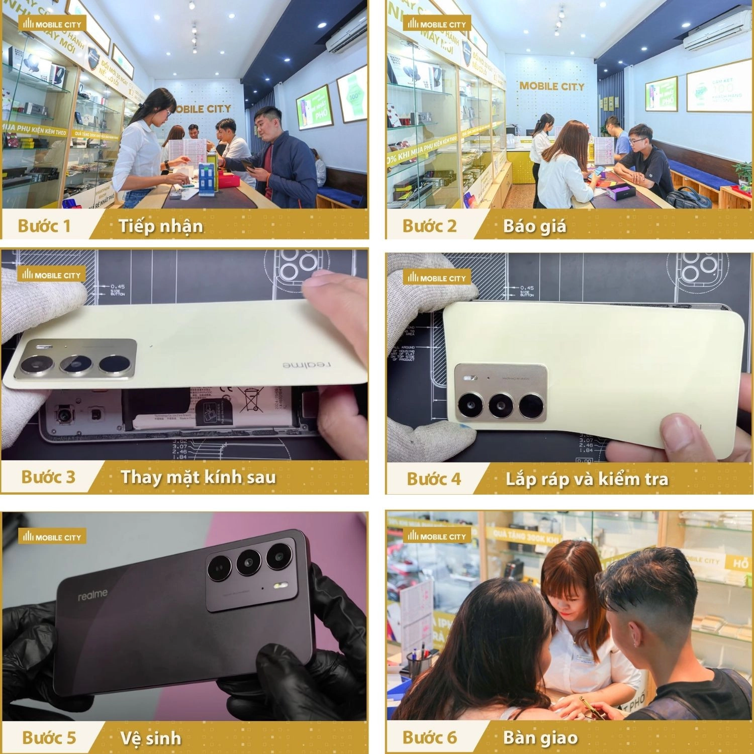 Thay mặt kính sau Realme C75, Quy trình thay mặt kính sau Realme C75 chuẩn xác nhất