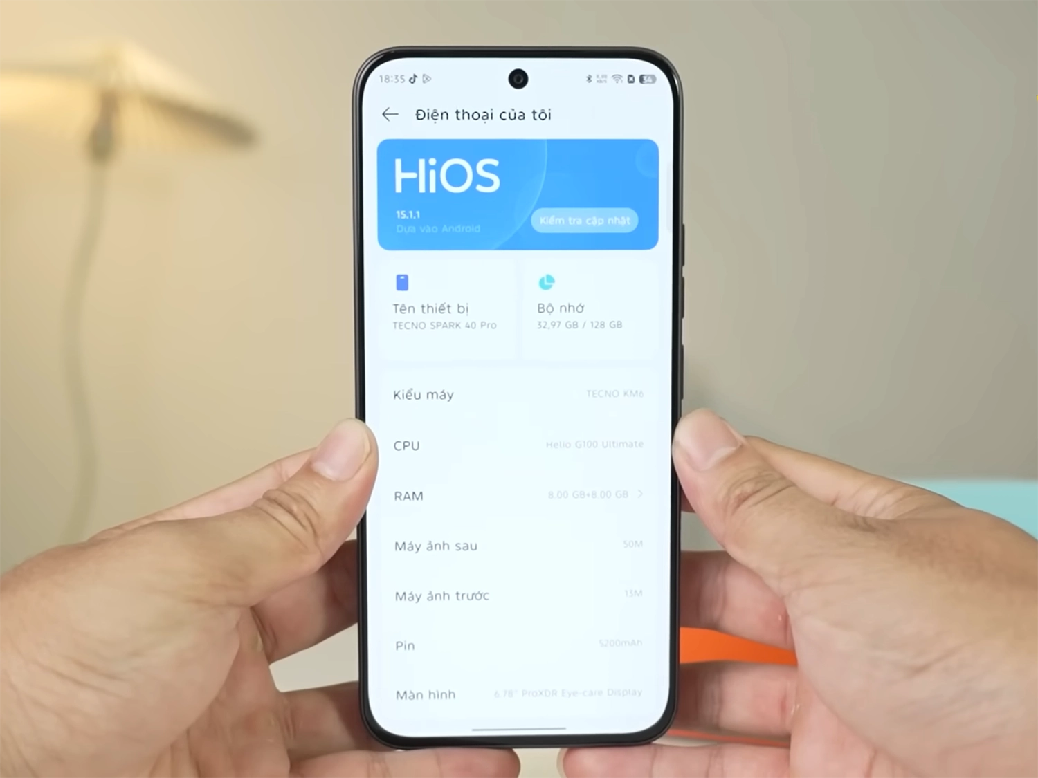 Thông số kỹ thuật Tecno Spark 40 Pro